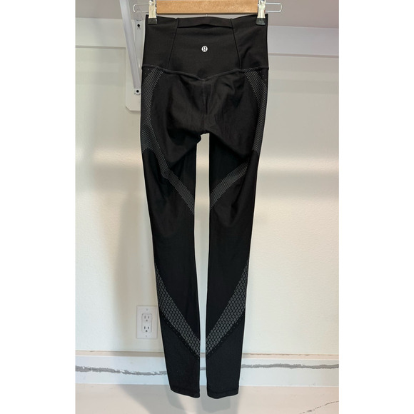 lululemon athletica Pants - Lululemon Leggings 28" Inseam Black Grey Pattern Size 4